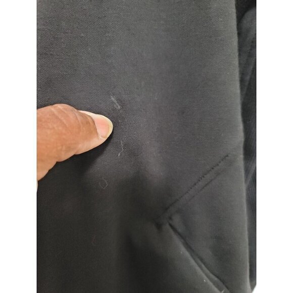 Athleta Black Zip-Up Hoodie Sweatshirt With Drawstring Hood Size L - Picture 14 of 16